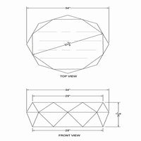 Bon 33 Inch Diamond Shape Acacia Wood Coffee Table With Smooth Top, Dark Brown - UPT-196015