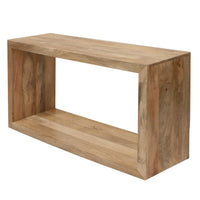 Keli 52 Inch Mango Wood Sideboard Console Table, Open Cube, 1 Shelf, Natural Brown- UPT-228692