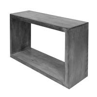Keli 52 Inch Cube Shape Wooden Console Table with Open Bottom Shelf, Charcoal Gray- UPT-230675
