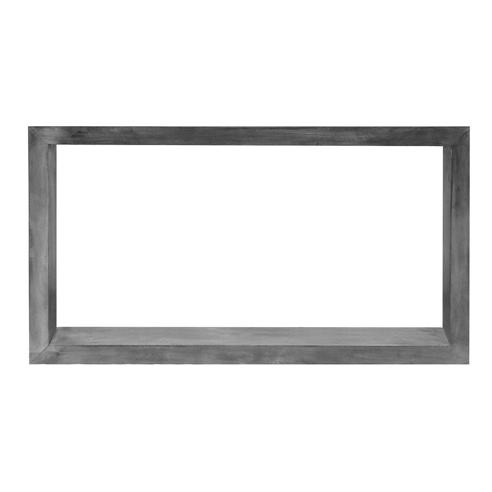 Keli 52 Inch Cube Shape Wooden Console Table with Open Bottom Shelf, Charcoal Gray- UPT-230675