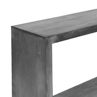 Keli 52 Inch Cube Shape Wooden Console Table with Open Bottom Shelf, Charcoal Gray- UPT-230675