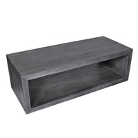 Keli 58 Inch Cube Shaped Wooden Coffee Table with Open Bottom Shelf, Charcoal Gray - UPT-230676