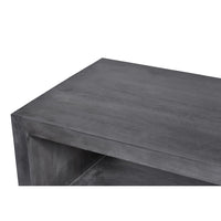 Keli 58 Inch Cube Shaped Wooden Coffee Table with Open Bottom Shelf, Charcoal Gray - UPT-230676