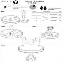 42 Inch Handcrafted Mango Wood Dining Table, Pedestal Base, Round Molded Top, Washed White, Gray - UPT-262414