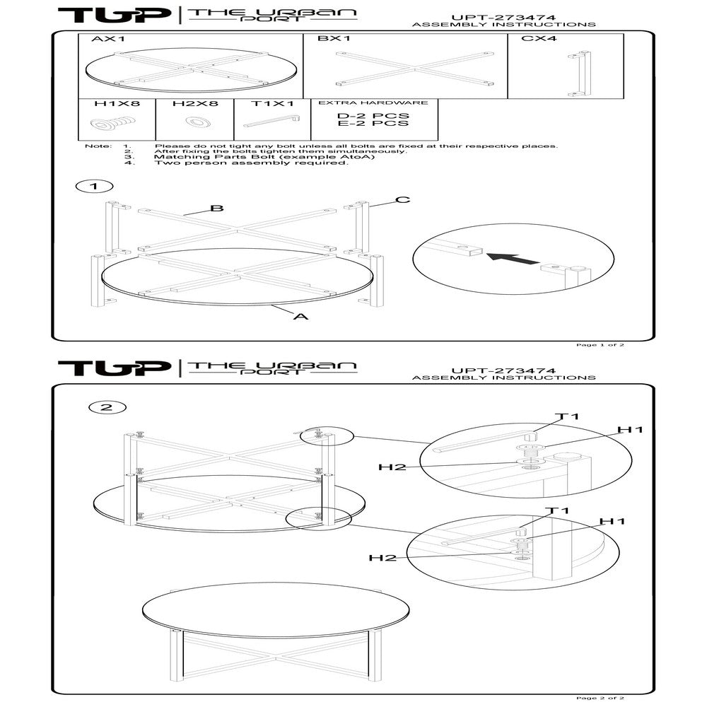 Ivy 30 Inch Marble Top Round Coffee Table with Metal Frame, White and Black - UPT-273474