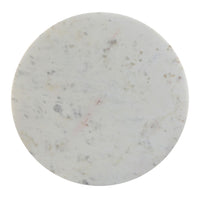 Ivy 30 Inch Marble Top Round Coffee Table with Metal Frame, White and Black - UPT-273474