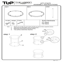 23 Inch Side End Table, Modern Round White Natural Marble Top, Classic Black Iron Frame - UPT-273475
