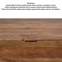 36 Inch Handcrafted Modern Farmhouse Coffee Table, Geometric Angled Square, 1 Drawer, Walnut Mango Wood  - UPT-293095