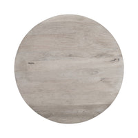 36 Inch Coffee Table, Handcrafted Drum Shape, Sandblasted Washed White Mango Wood - UPT-296150