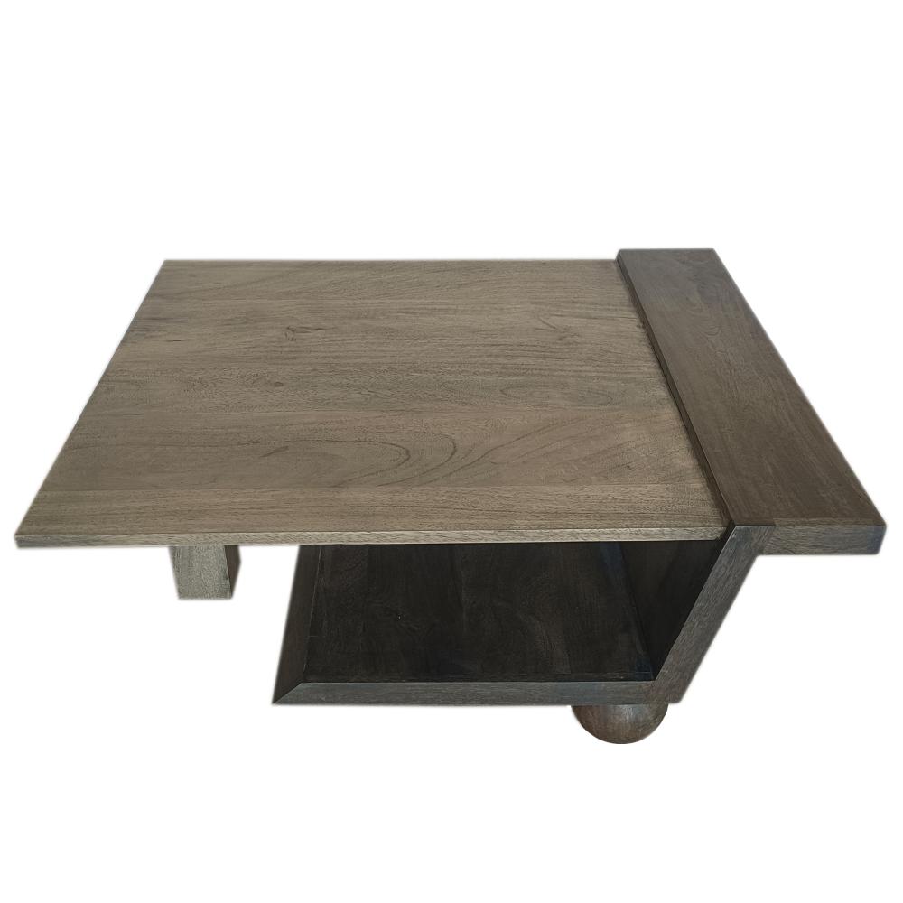 34 Inch Coffee Table, Handcrafted Natural Brown Mango Wood, Modern Contemporary Design Base - UPT-296151