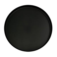 Ara 22 Inch Side End Table, Vintage Sleek Pillar Base, Round Tray Top, Matte Black - UPT-298840