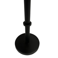 Ara 22 Inch Side End Table, Vintage Sleek Pillar Base, Round Tray Top, Matte Black - UPT-298840