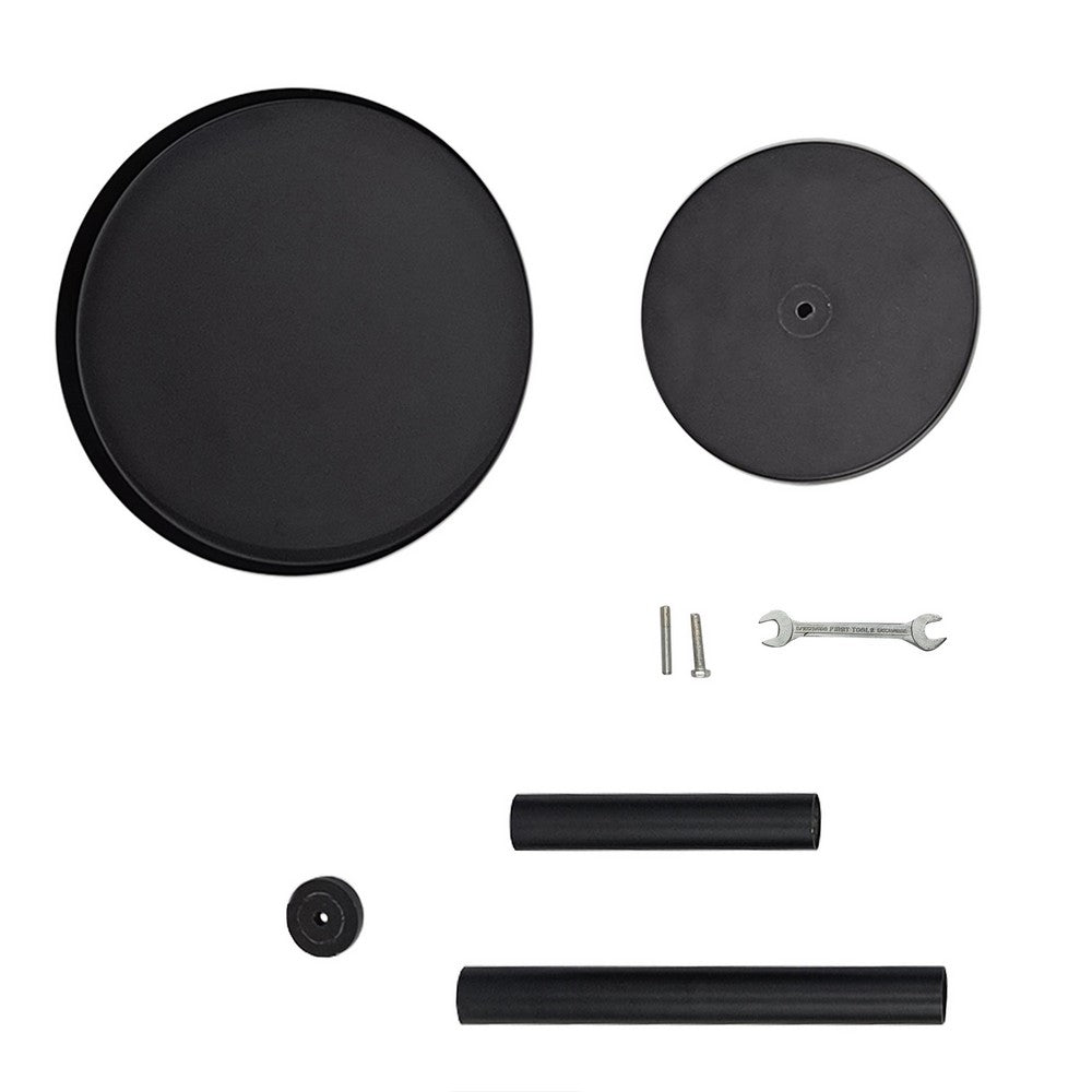 Ara 22 Inch Side End Table, Vintage Sleek Pillar Base, Round Tray Top, Matte Black - UPT-298840