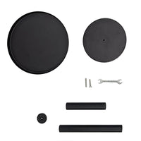 Ara 22 Inch Side End Table, Vintage Sleek Pillar Base, Round Tray Top, Matte Black - UPT-298840