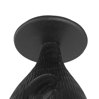 14 Inch Side End Table, Artisan Handcrafted Mango Wood, Embossed Teardrop Shaped Base, Black - UPT-299121