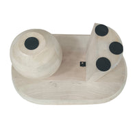 38 Inch Coffee Table, Oblong Mango Wood Top with a Modern Ball Leg, Washed White - UPT-299124