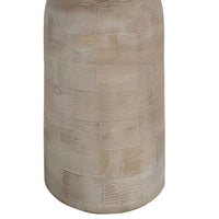Joana Side End Table, Sandblasted Distressed White Mango Wood, 17 Inch Round Top - UPT-310274