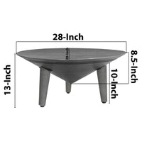 Venus 28 Inch Coffee Table with 3 Tapered Splayed Legs, Gray Mango Wood - UPT-317656