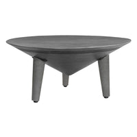 Venus 28 Inch Coffee Table with 3 Tapered Splayed Legs, Gray Mango Wood - UPT-317656