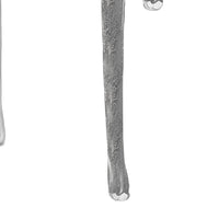 Capri Side End Table | 24.75 Inch Round Glass Top | Melting Drip Design | Silver - UPT-332446