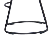 Wooden Saddle Seat Barstool with Metal Legs, Large, Brown and Black - UPT-37900