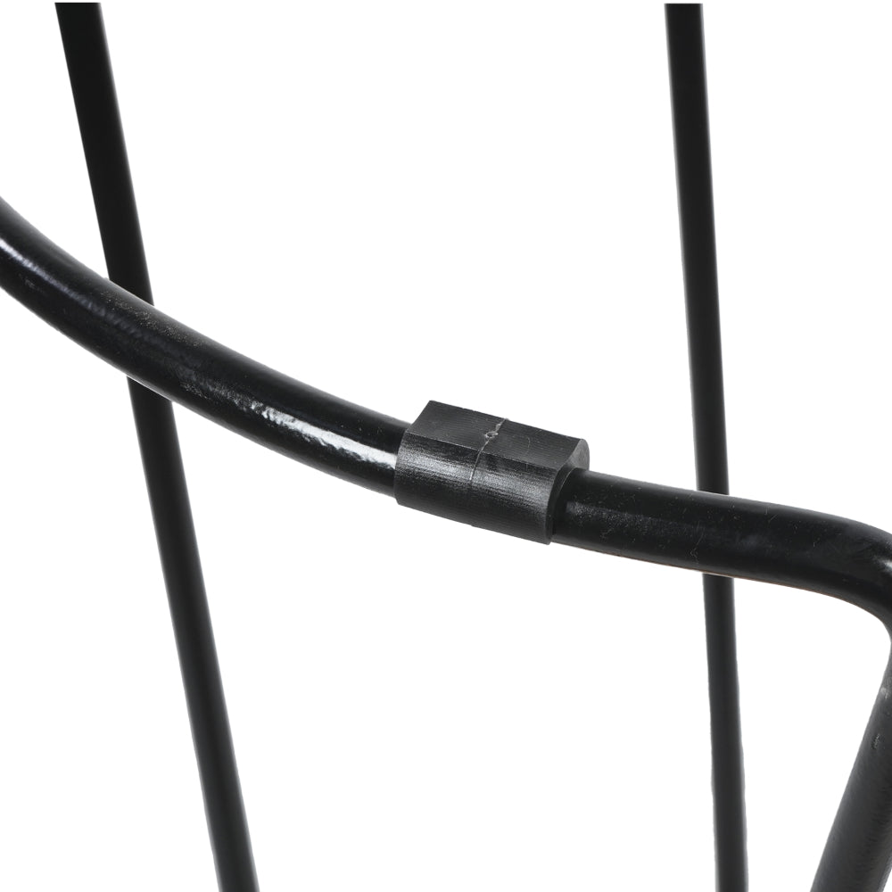 Ela 24 Inch Counter Height Stool, Mango Wood Saddle Seat, Iron Frame, Brown and Black - UPT-37910