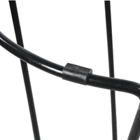 Ela 24 Inch Counter Height Stool, Mango Wood Saddle Seat, Iron Frame, Brown and Black - UPT-37910