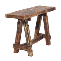 Wooden Garden Patio Bench With Retro Etching, Cappuccino Brown - UPT-69623