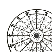 Benzara Handmade Metal Medallion Hanging Round Wall Decor with Swirls, Brown - BM06171