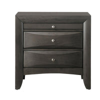 2 Drawer Wooden Nightstand with 1 Pull Out Tray, Gray - BM185892