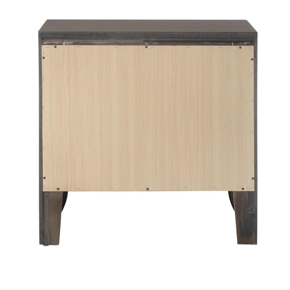 2 Drawer Wooden Nightstand with 1 Pull Out Tray, Gray - BM185892