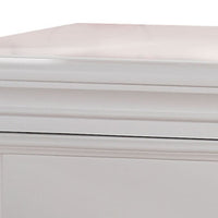 2 Drawer Wooden Nightstand with Metal Knobs, White - BM186039