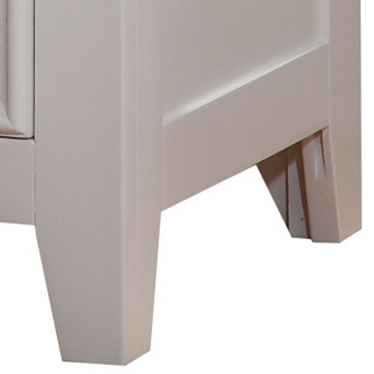 2 Drawer Wooden Nightstand with Metal Knobs, White - BM186039