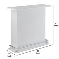 41 Inch Rectangular Wooden Bar Table with Storage, White - BM157252