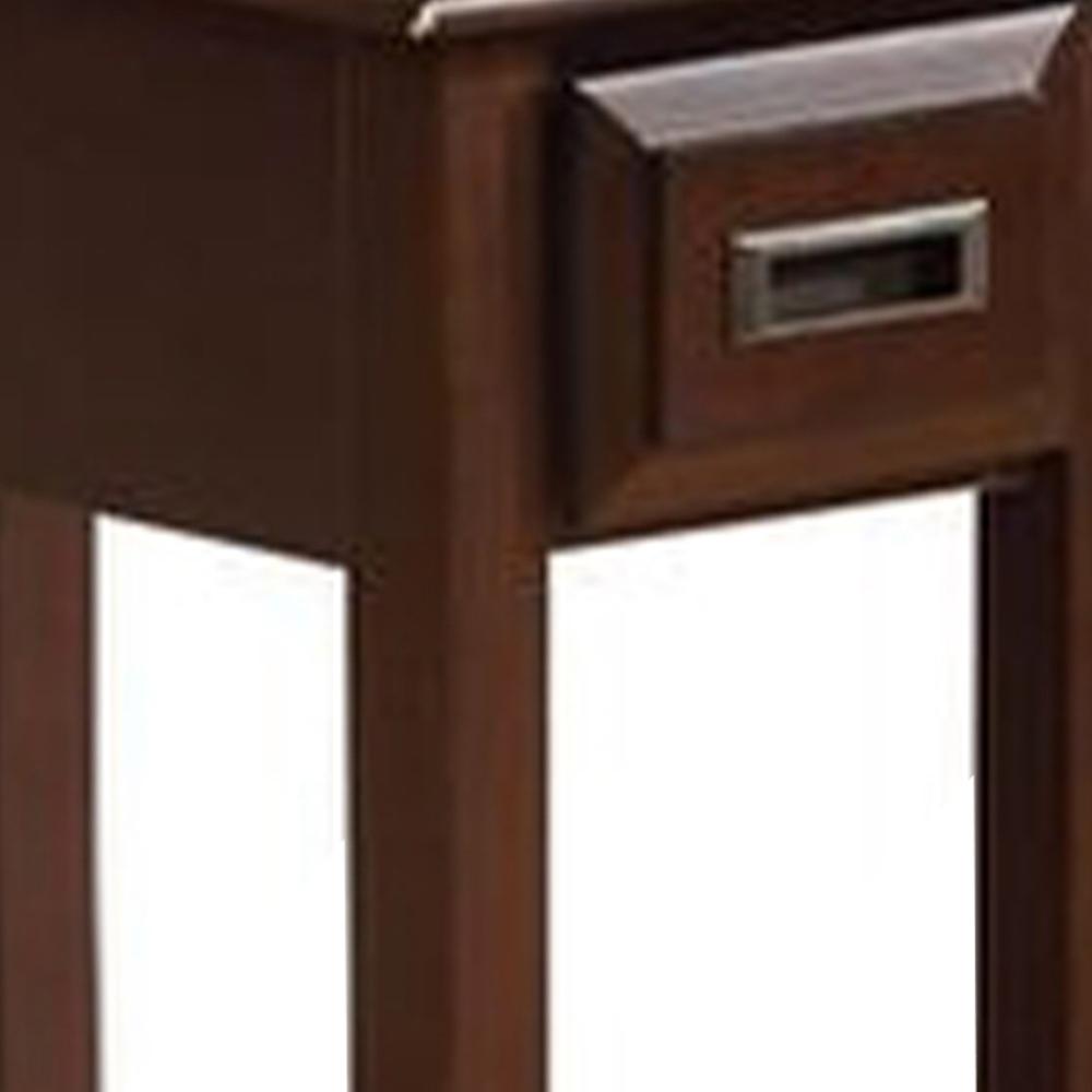 23" Rectangular Wooden Side Table with 1 Drawer, Brown - BM157271