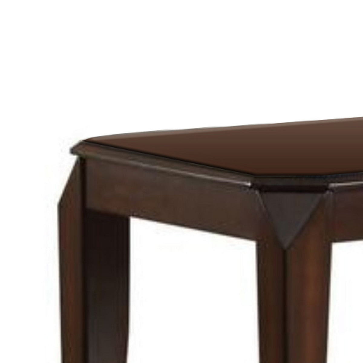 22.5 Inch Wood End Table with Beveled Tapered Legs, Brown - BM186266