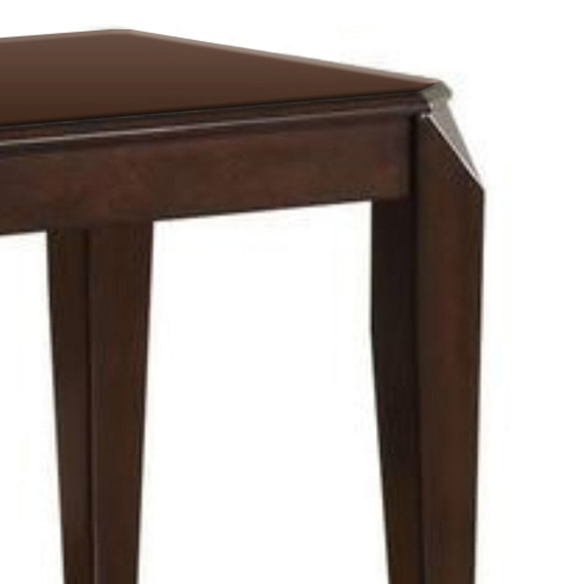 22.5 Inch Wood End Table with Beveled Tapered Legs, Brown - BM186266
