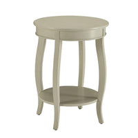 24 Inch Round Side Table with Open Bottom Shelf, White - BM157288