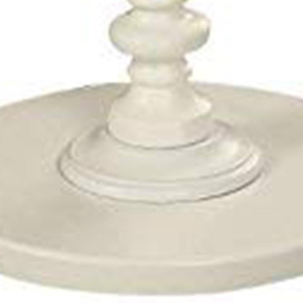 22 Inch Round Wooden Side Table with Turned Base, White - BM157294