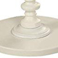 22 Inch Round Wooden Side Table with Turned Base, White - BM157294