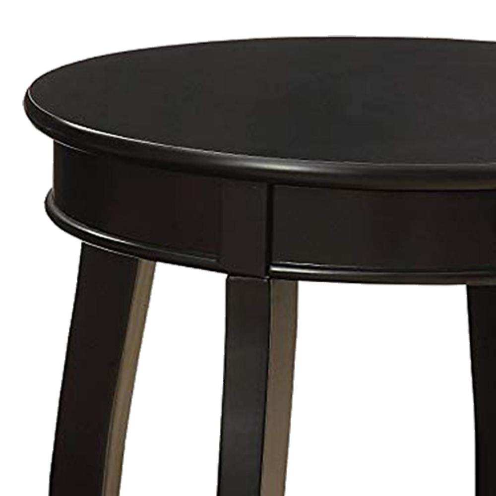 1 Drawer Round Shape Wooden End Table with Cabriole Legs, Espresso Brown - BM154574