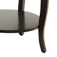 1 Drawer Round Shape Wooden End Table with Cabriole Legs, Espresso Brown - BM154574