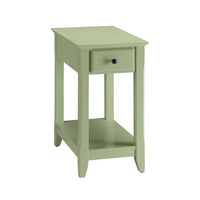 23" Rectangular Wooden Side Table with 1 Drawer, Green - BM157303