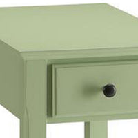 23" Rectangular Wooden Side Table with 1 Drawer, Green - BM157303