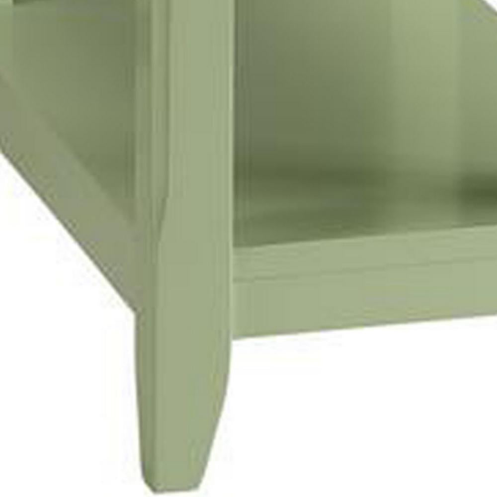 23" Rectangular Wooden Side Table with 1 Drawer, Green - BM157303