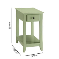23" Rectangular Wooden Side Table with 1 Drawer, Green - BM157303