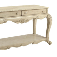 30 Inch 2 Drawer Console Table with Bottom Shelf, Antique White - BM191258