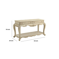 30 Inch 2 Drawer Console Table with Bottom Shelf, Antique White - BM191258