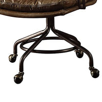Metal & Leather Executive Office Chair, Vintage Whiskey Brown - BM163668