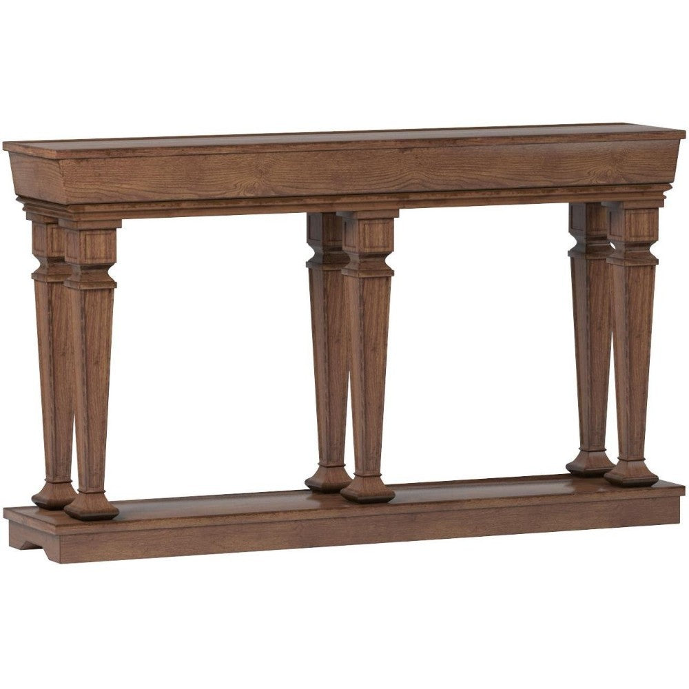 BM186298 Wooden Console Table with One Bottom Shelf, Oak Brown